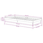 Estructura de cama de madera maciza 90x200 cm