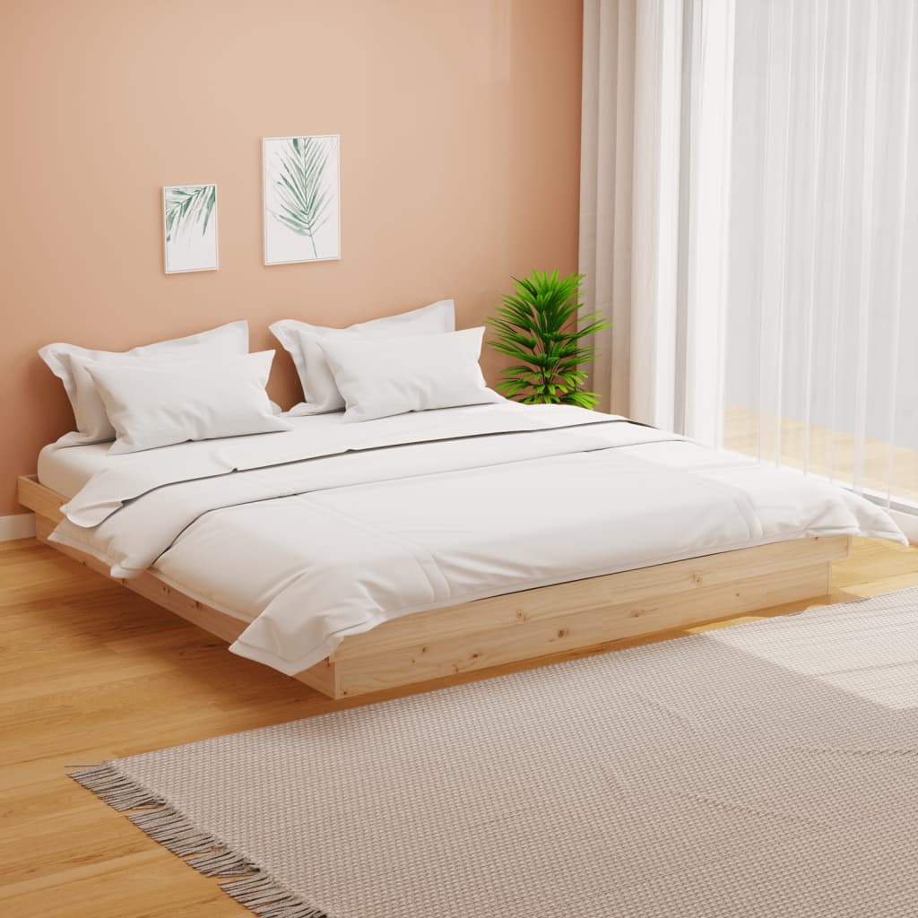 Estructura de cama de madera maciza 90x200 cm