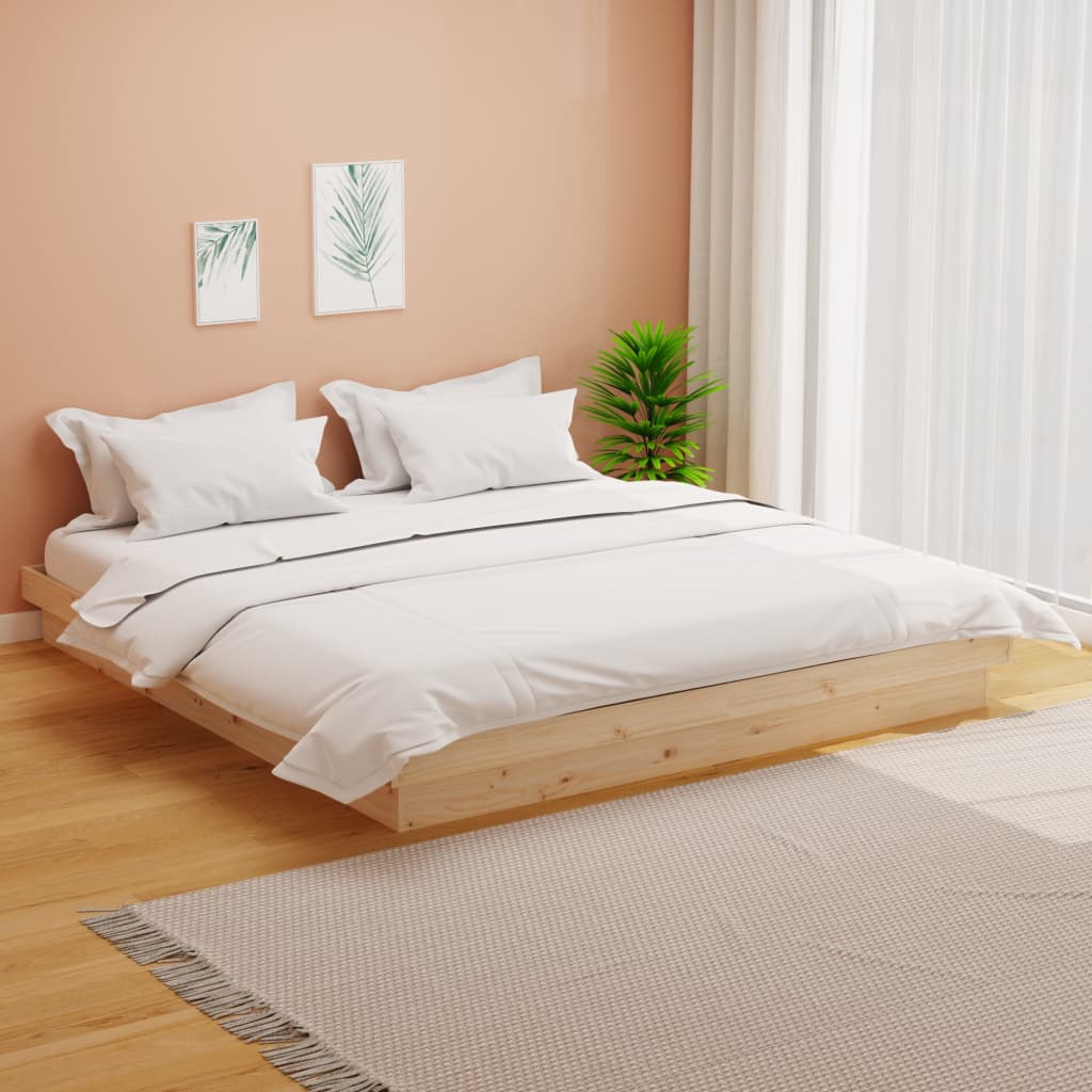 Estructura de cama de madera maciza 90x200 cm