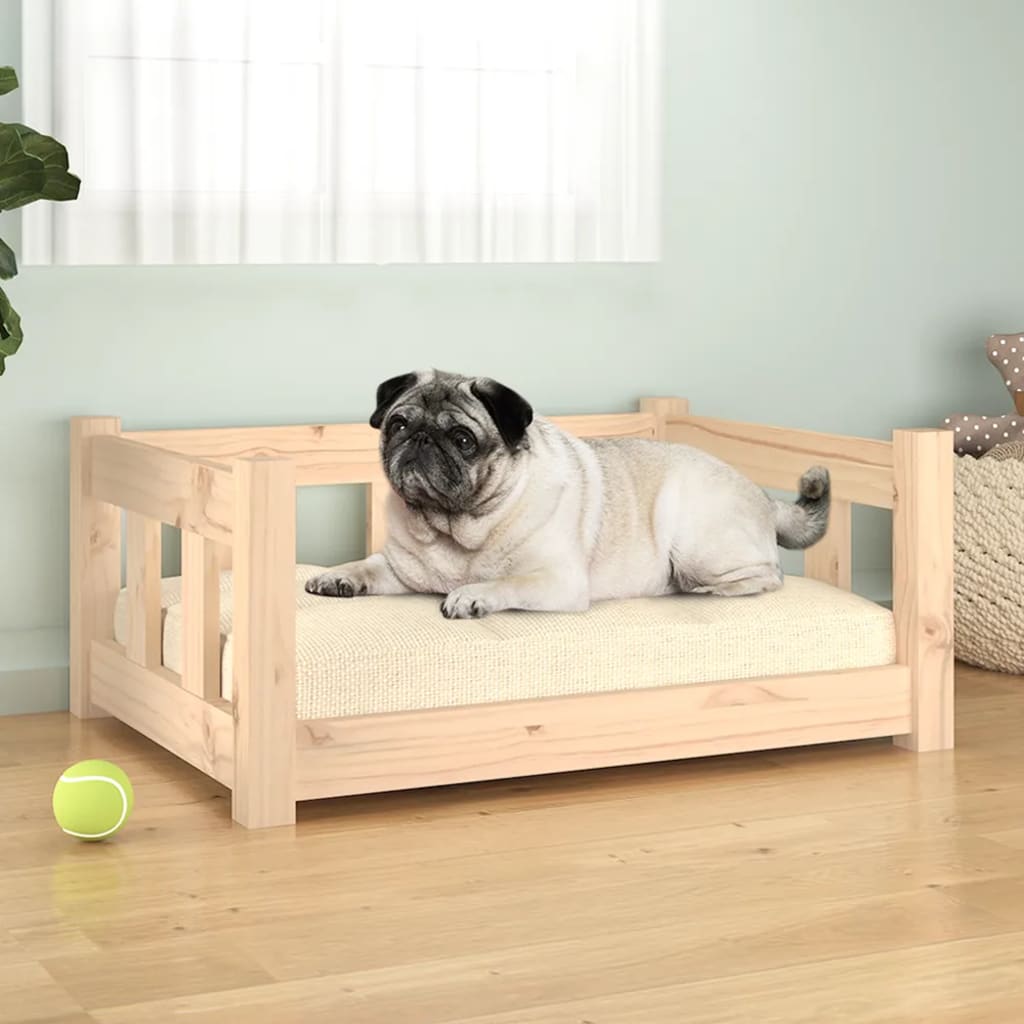 Cama para perros madera maciza de pino 55,5x45,5x28 cm
