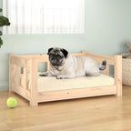 Cama para perros madera maciza de pino 55,5x45,5x28 cm
