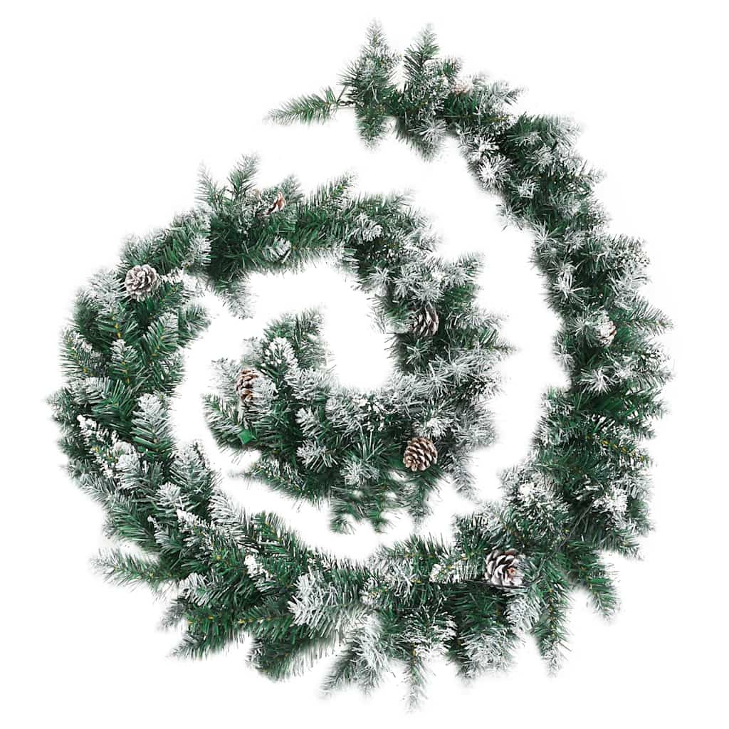Guirnalda de Navidad con luces LED PVC verde 2,7 m