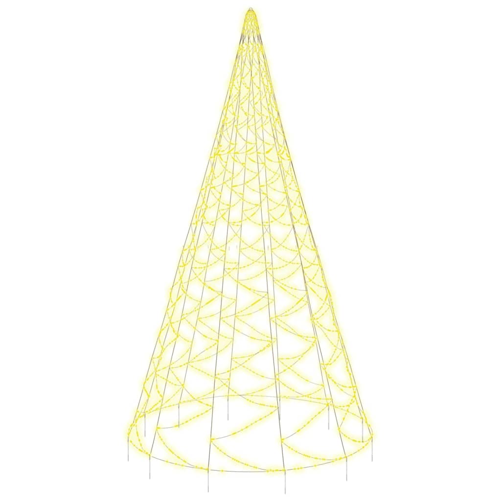 Árbol de Navidad en asta bandera 3000 LED blanco cálido 800 cm