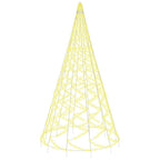 Árbol de Navidad en asta bandera 3000 LED blanco cálido 800 cm
