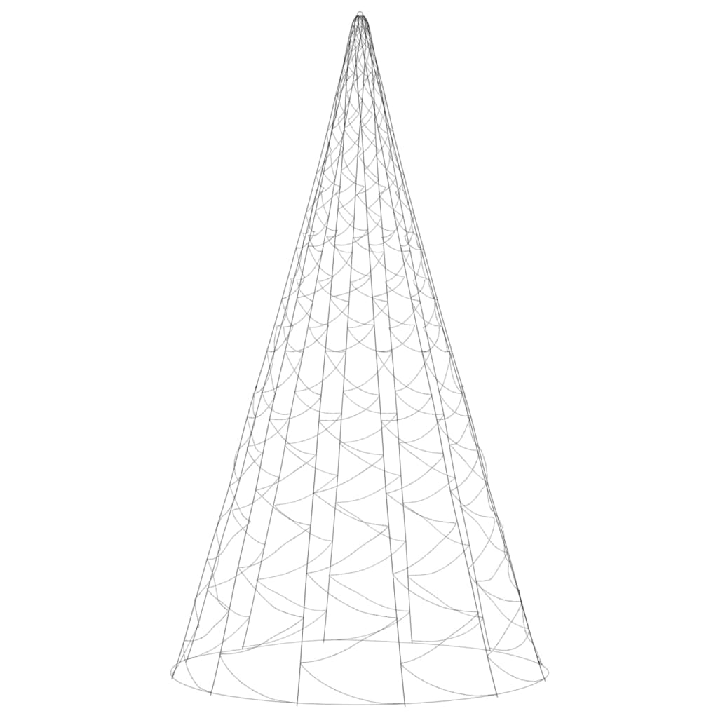 Árbol de Navidad en asta bandera 3000 LED blanco cálido 800 cm