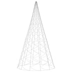 Árbol de Navidad en asta bandera 3000 LED blanco cálido 800 cm