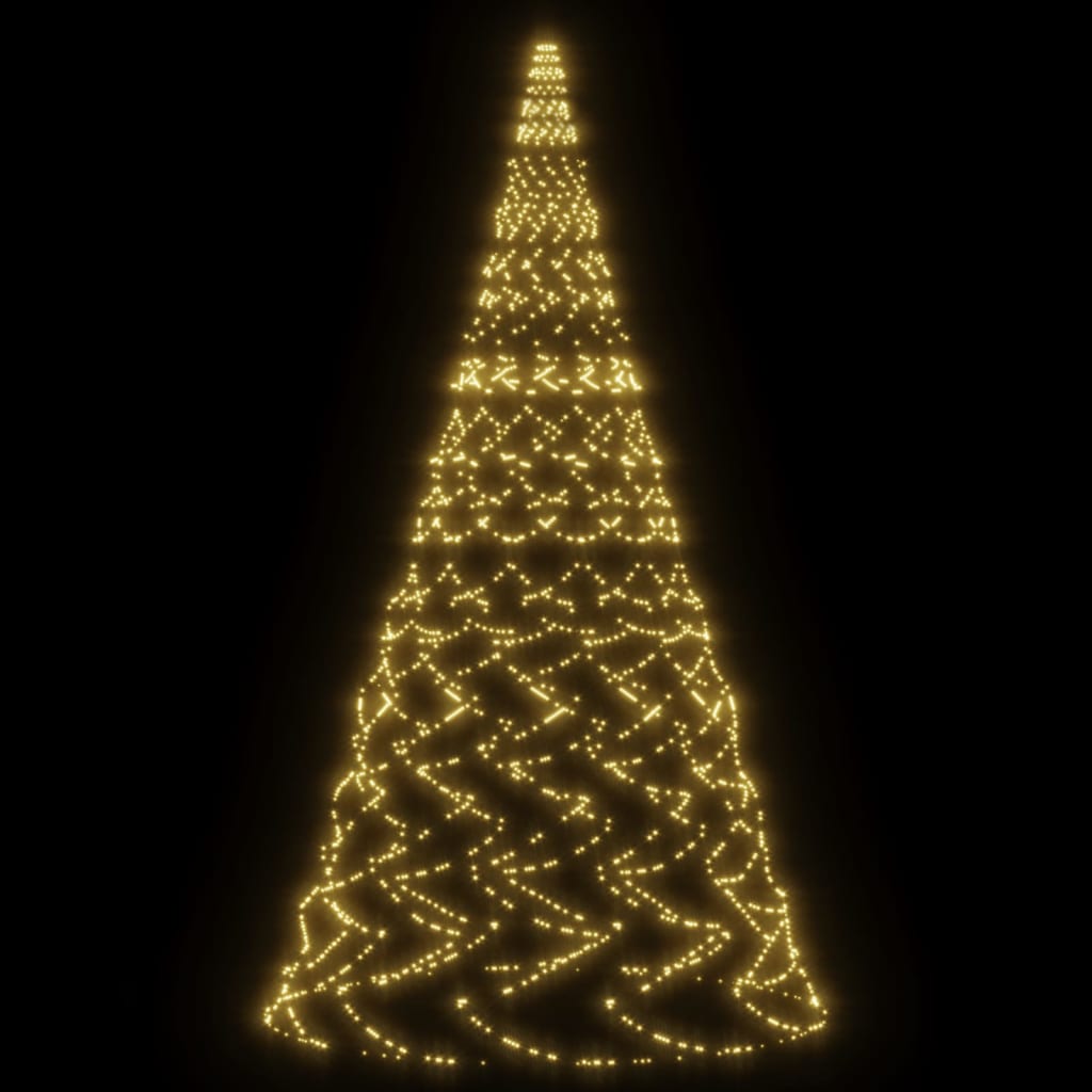 Árbol de Navidad en asta bandera 3000 LED blanco cálido 800 cm