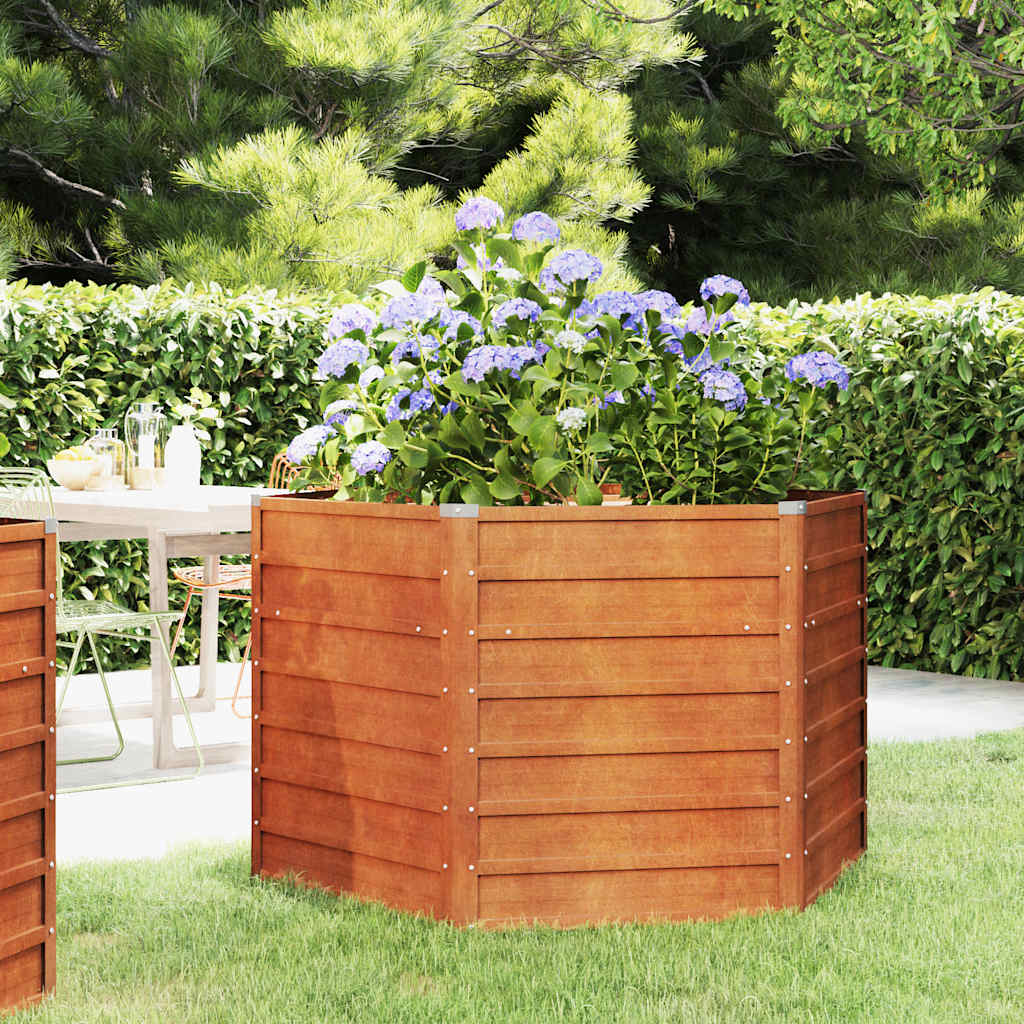 Arriate oxidado de acero corten 129x129x45 cm