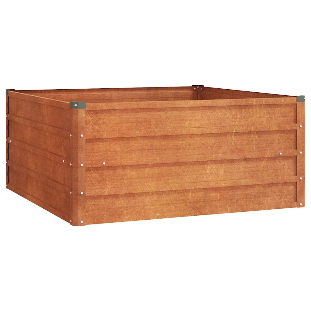 Arriate oxidado de acero corten 100x100x45 cm
