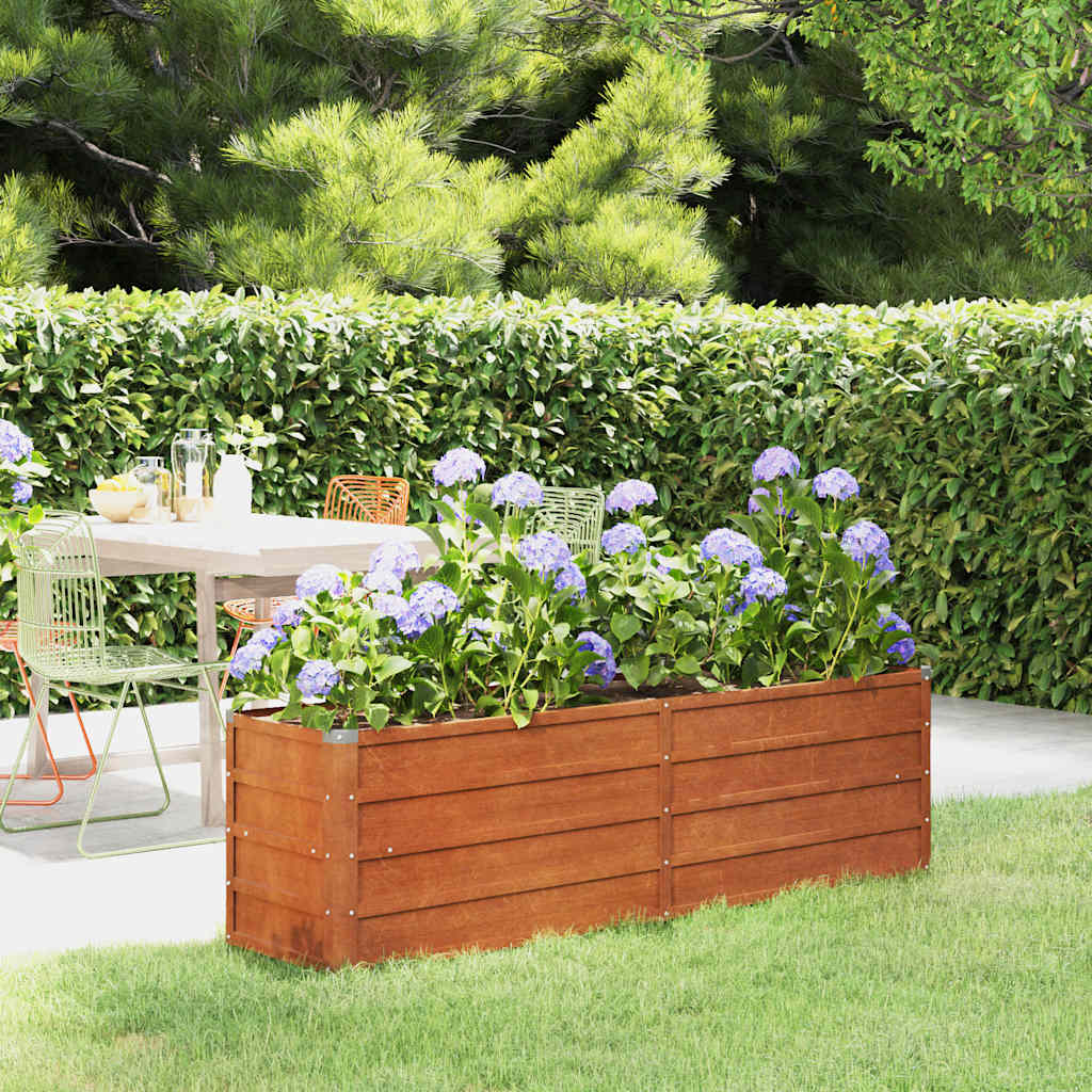 Arriate oxidado de acero corten 100x100x45 cm