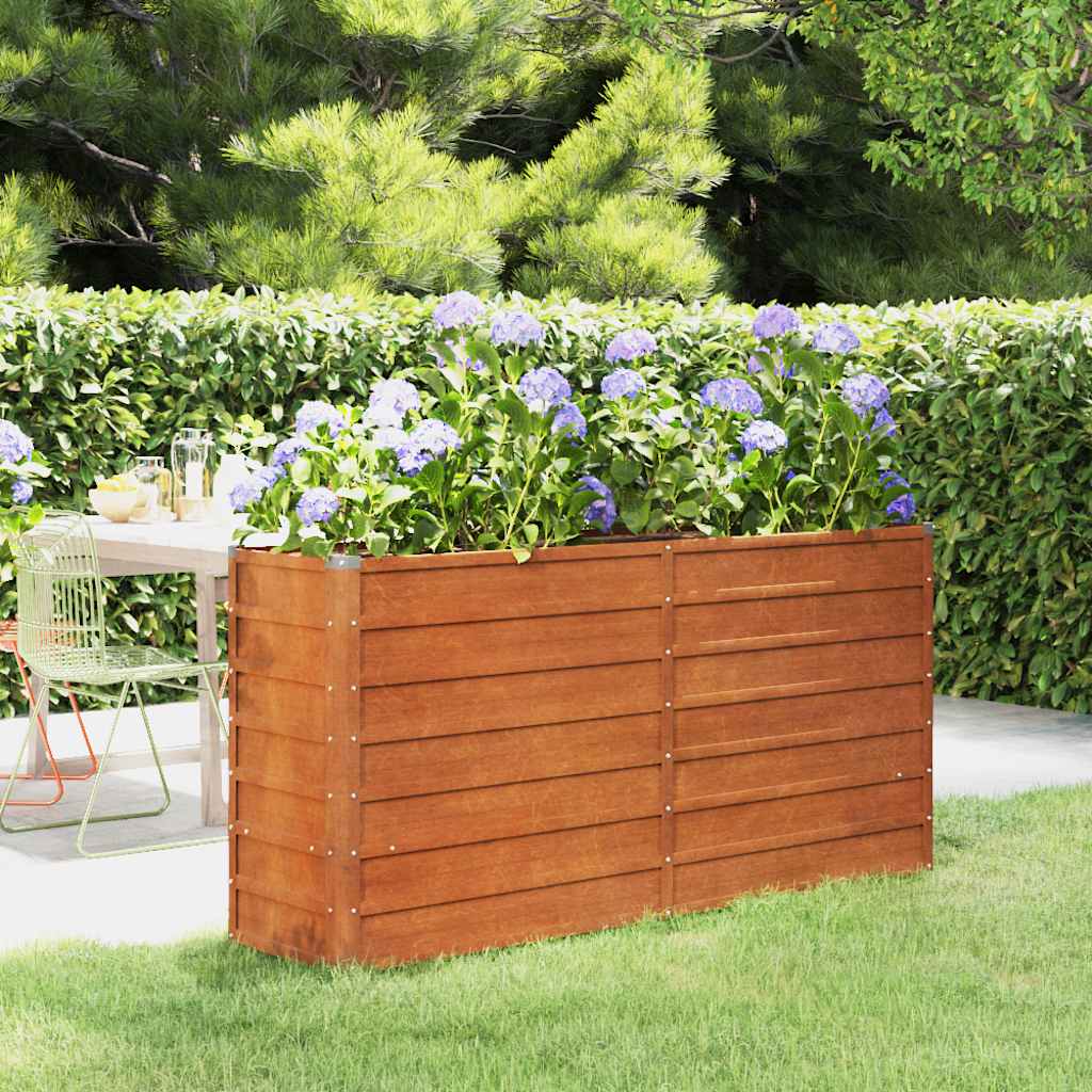 Arriate oxidado de acero corten 100x100x45 cm
