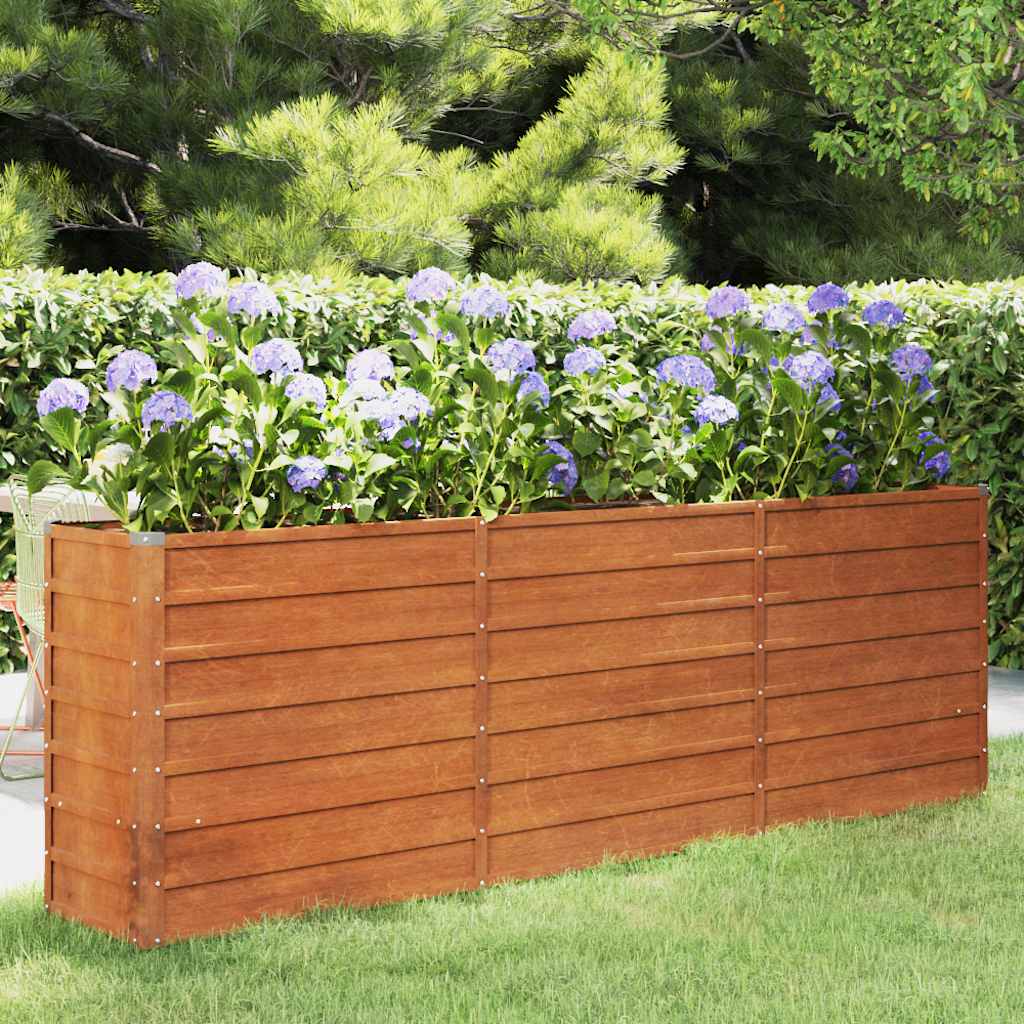 Arriate oxidado de acero corten 100x100x45 cm