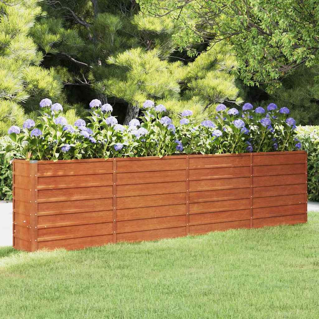 Arriate oxidado de acero corten 100x100x45 cm