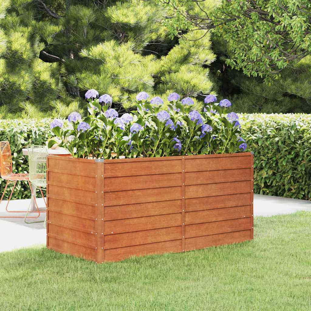 Arriate oxidado de acero corten 100x100x45 cm