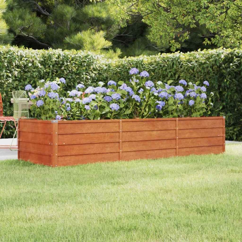 Arriate oxidado de acero corten 100x100x45 cm