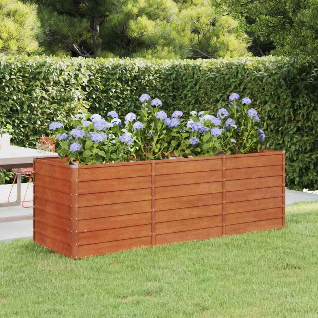 Arriate oxidado de acero corten 100x100x45 cm