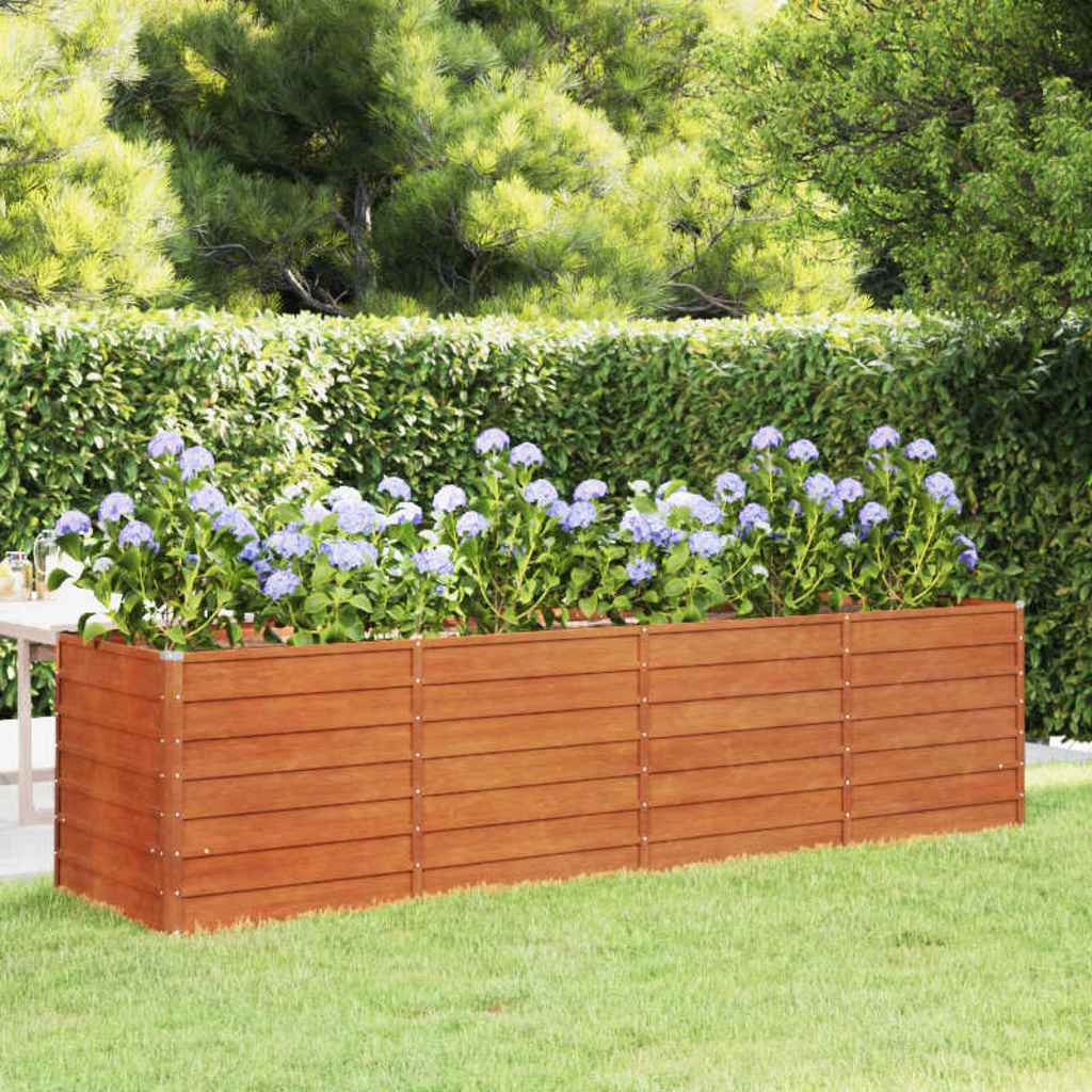 Arriate oxidado de acero corten 100x100x45 cm