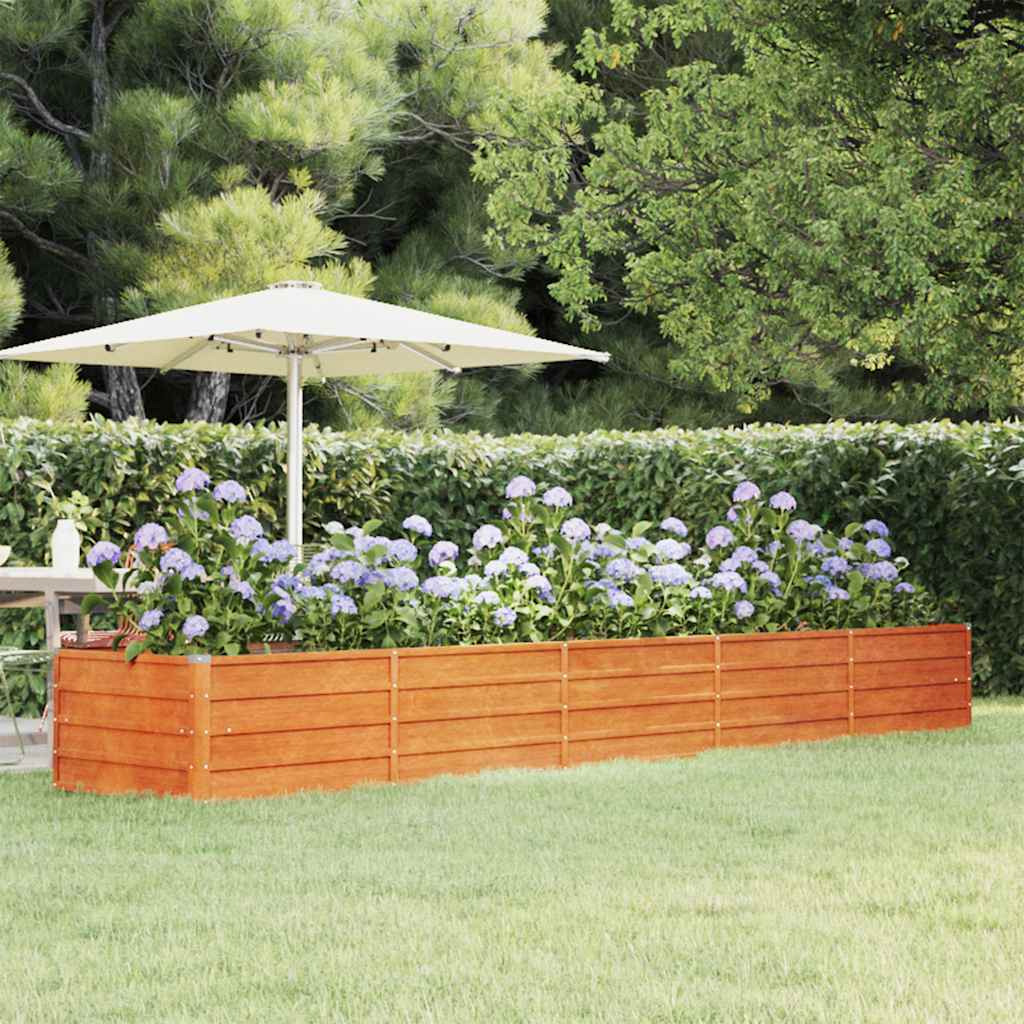 Arriate oxidado de acero corten 100x100x45 cm
