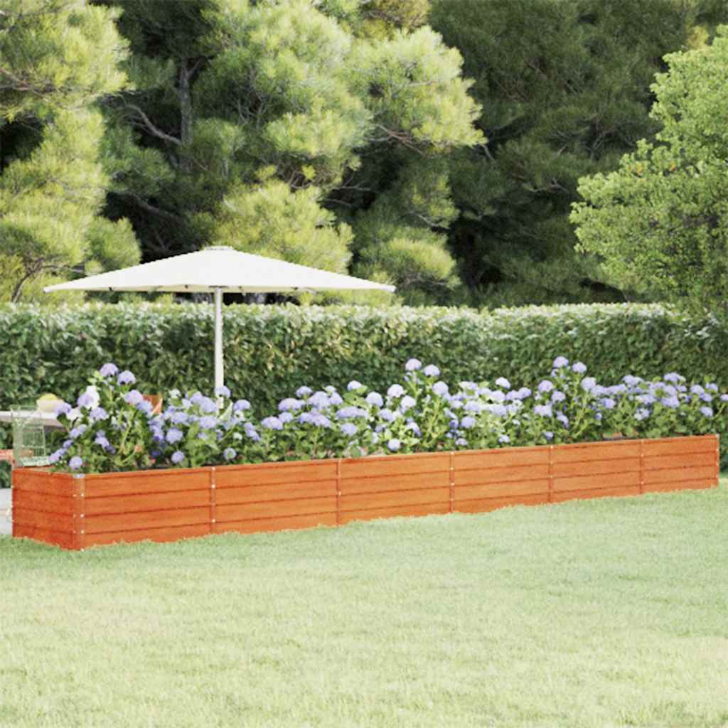 Arriate oxidado de acero corten 100x100x45 cm