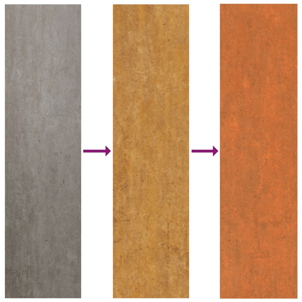 Paneles de tejado 12 uds acero corten oxidado 100x44cm