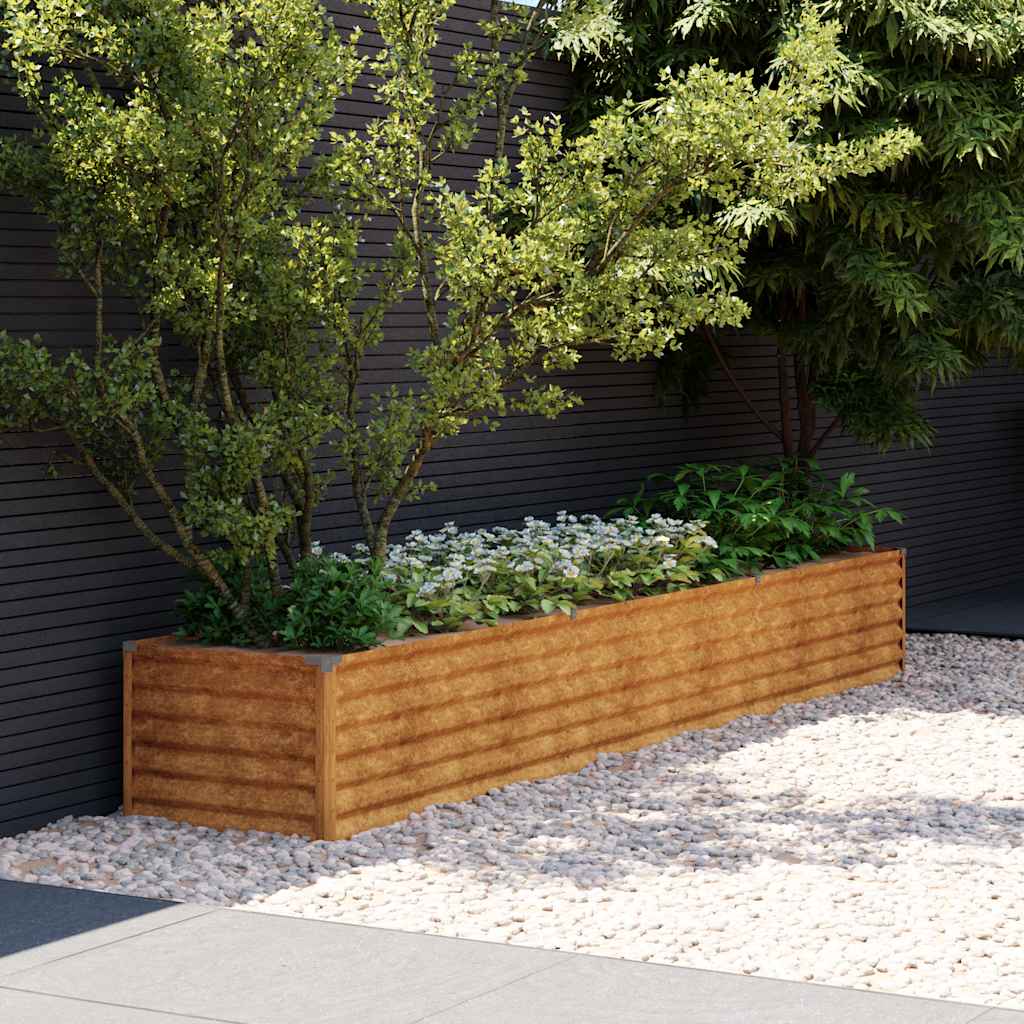 Jardinera elevada 100x50x36 cm de acero corten