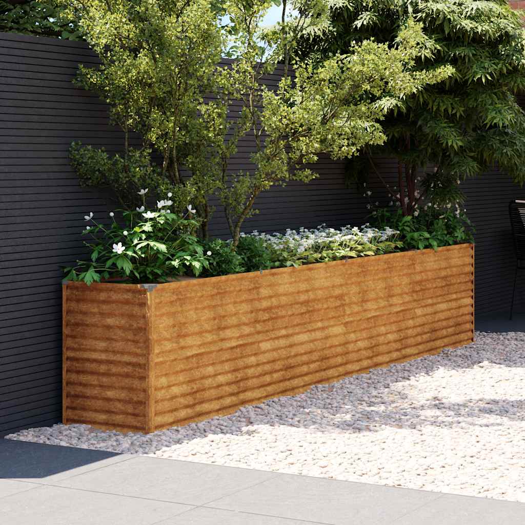 Jardinera elevada 100x50x36 cm de acero corten
