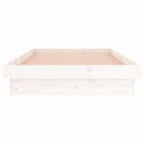 Estructura cama individual LED sin colchón madera maciza blanco
