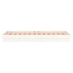 Estructura cama individual LED sin colchón madera maciza blanco