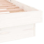 Estructura cama individual LED sin colchón madera maciza blanco