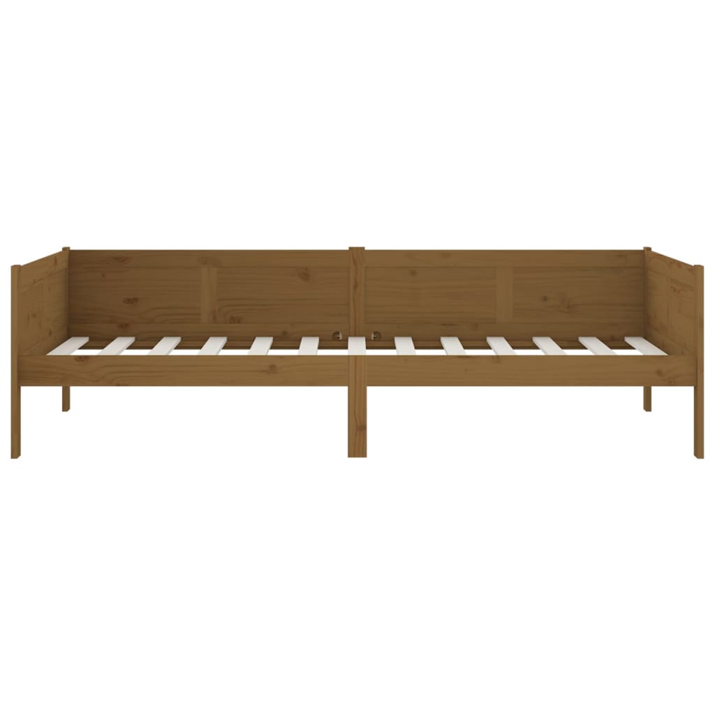 Sofá cama de madera maciza de pino marrón miel 90x190 cm