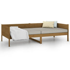 Sofá cama de madera maciza de pino marrón miel 90x190 cm