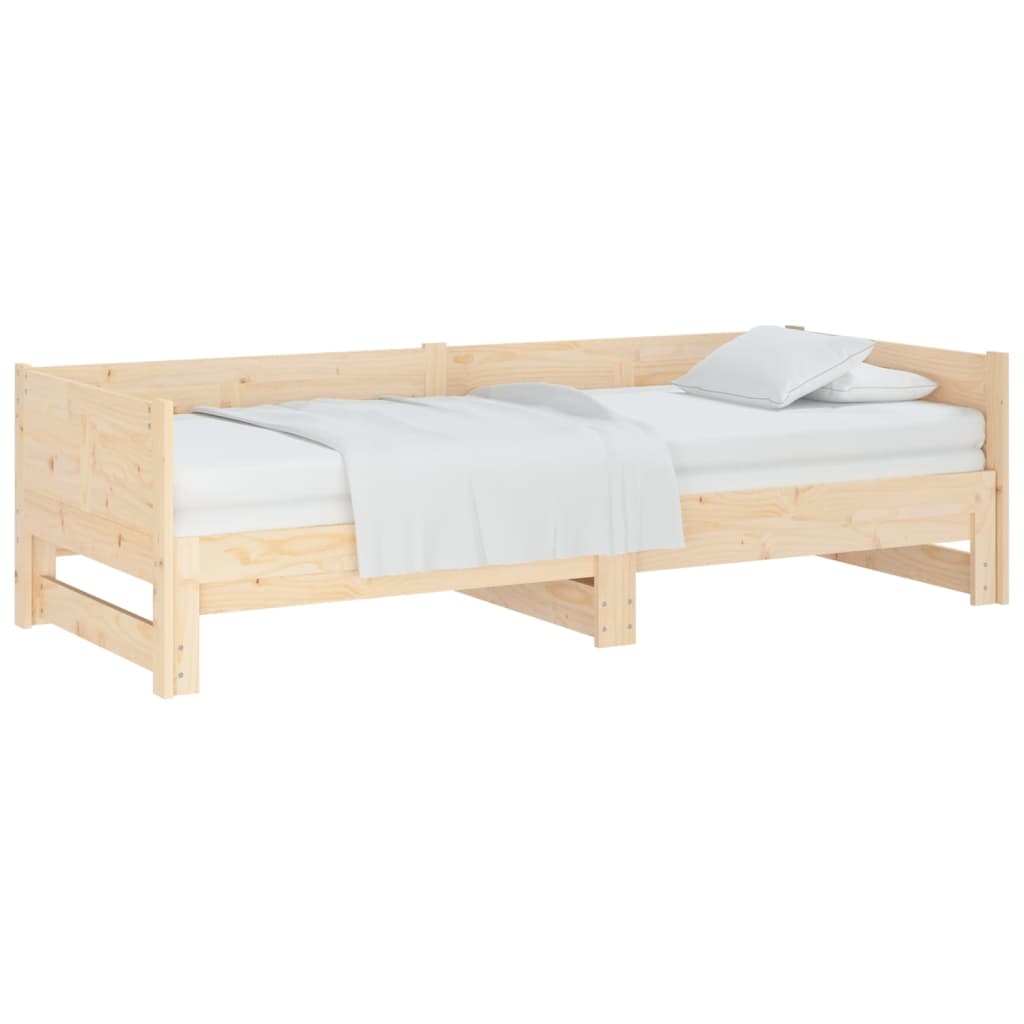 Sofá cama extraíble madera maciza de pino 2x(80x200) cm