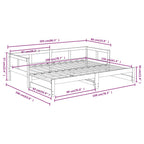Sofá cama extraíble madera maciza de pino 2x(80x200) cm