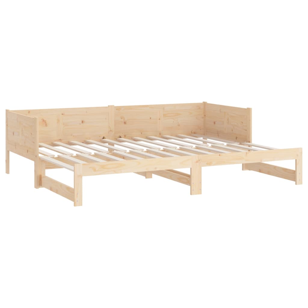 Sofá cama extraíble madera maciza de pino 2x(80x200) cm