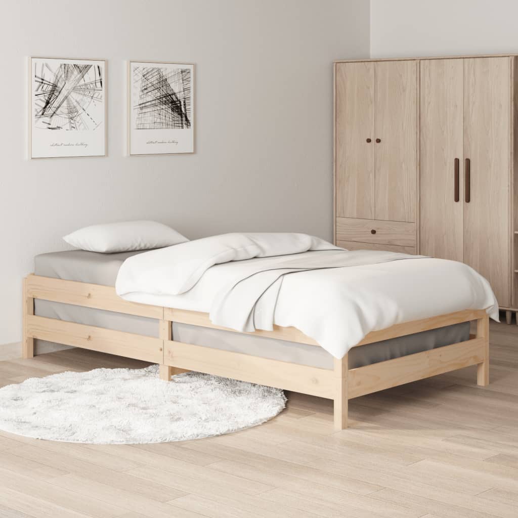 Cama apilable de madera pino maciza 100x200 cm