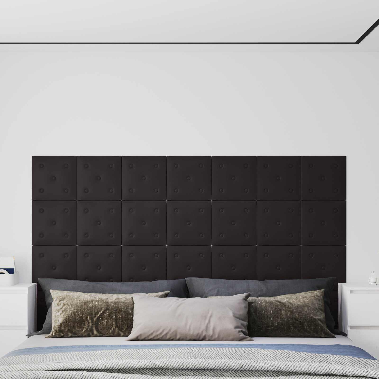 Cabecero de Pared 12 pcs Azul Terciopelo