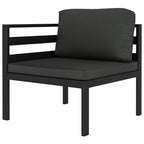 Set muebles de jardín 10 pzas y cojines aluminio gris antracita