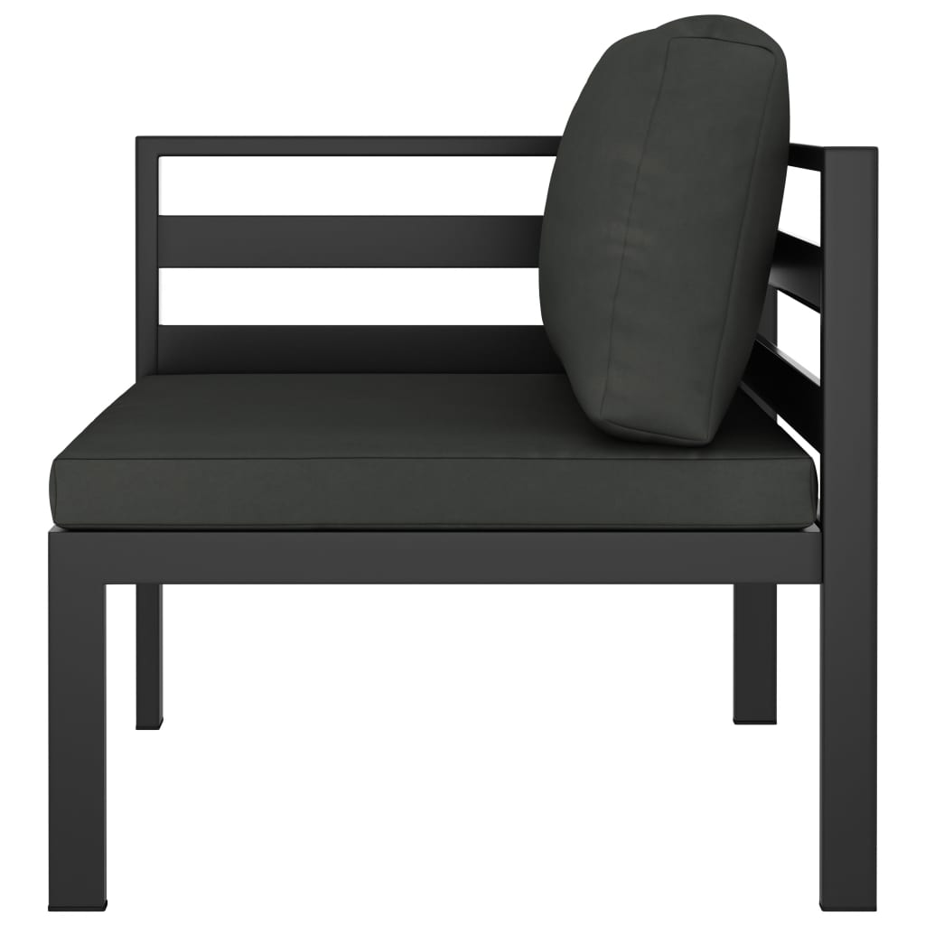 Set muebles de jardín 10 pzas y cojines aluminio gris antracita