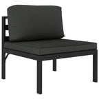Set muebles de jardín 10 pzas y cojines aluminio gris antracita