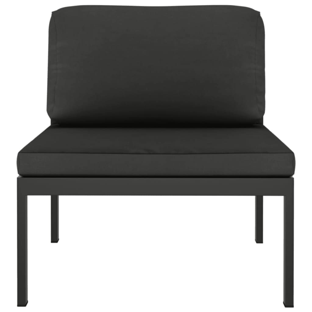 Set muebles de jardín 10 pzas y cojines aluminio gris antracita