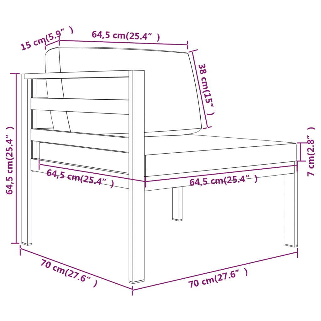 Set muebles de jardín 10 pzas y cojines aluminio gris antracita