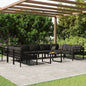 Set muebles de jardín 10 pzas y cojines aluminio gris antracita