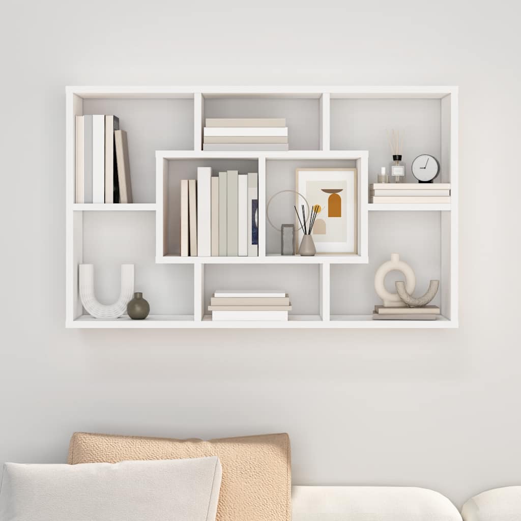 Estantería de pared madera de ingeniería blanco 85x16x52,5 cm