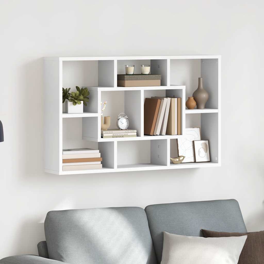Estantería de pared madera de ingeniería blanco 85x16x52,5 cm