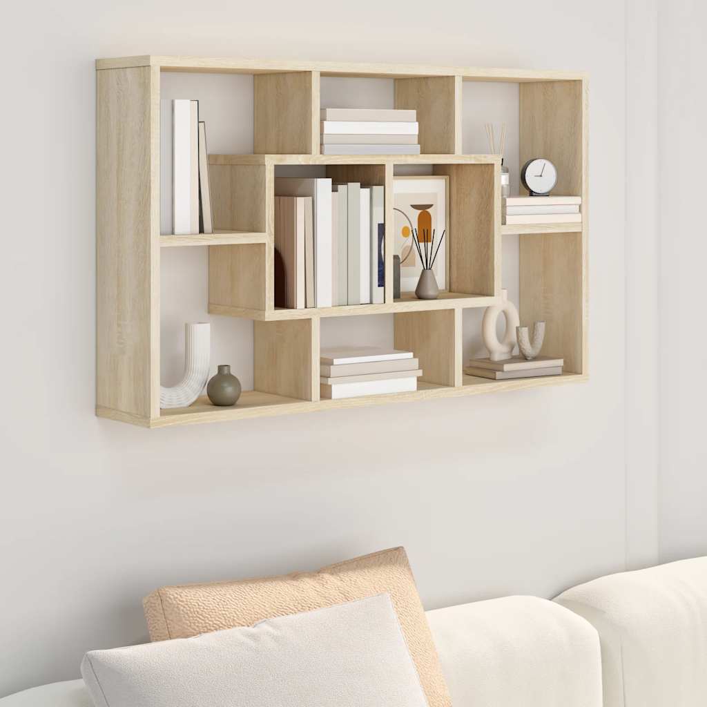 Estantería pared madera ingeniería roble Sonoma 85x16x52,5 cm