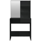 Tocador con espejo negro 74,5x40x141 cm