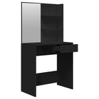 Tocador con espejo negro 74,5x40x141 cm