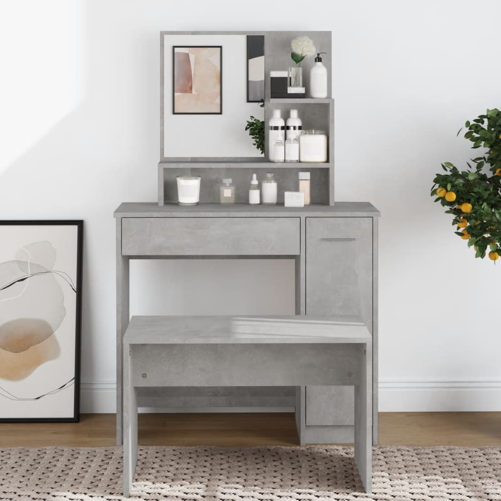 Dressing table with mirror white 86.5x35x136 cm