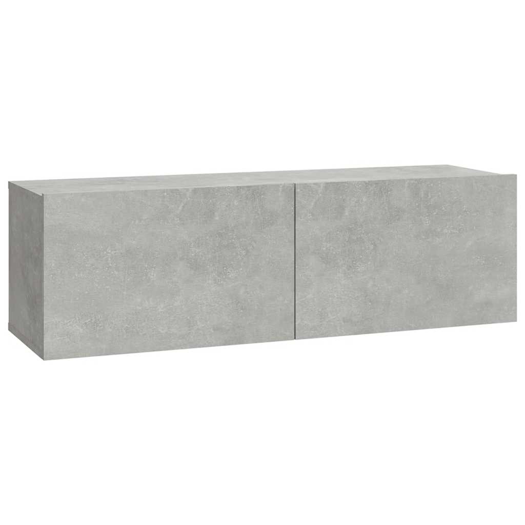 Mueble TV de pared 2 uds madera contrachapada gris 100x30x30cm