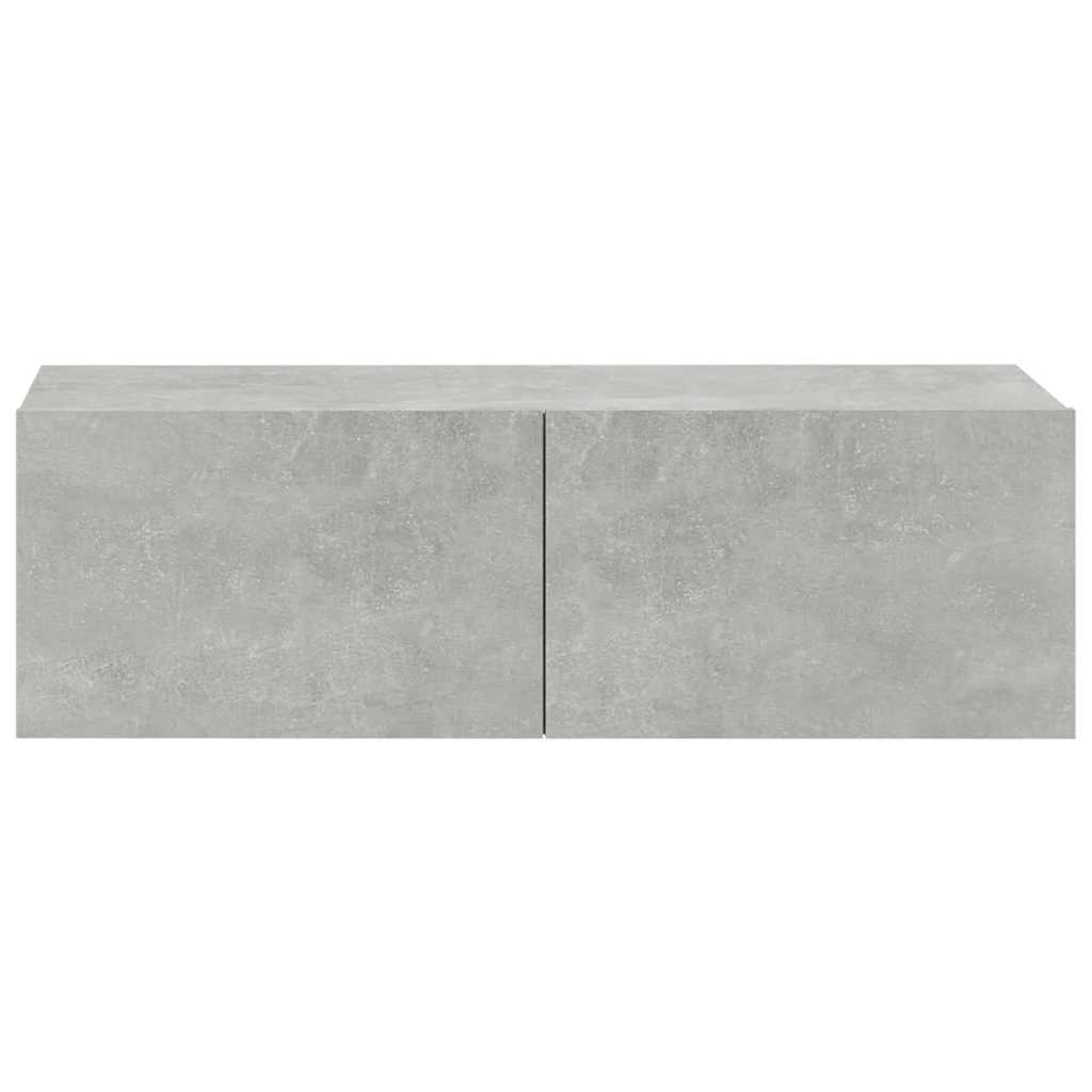 Mueble TV de pared 2 uds madera contrachapada gris 100x30x30cm